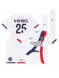 Billige Paris Saint-Germain Nuno Mendes #25 Bortedraktsett Barn 2024-25 Kortermet (+ Korte bukser)